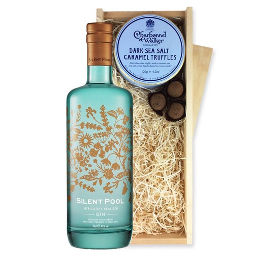 Silent Pool Gin 70cl And Dark Sea Salt Charbonnel Chocolates Box